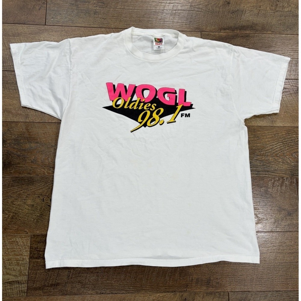 Vintage 90s WOGL Oldies 98.1 Philadelphia Radio Band Tee White XL